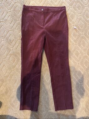 eesome Wine Red Slim Corduroy Pants